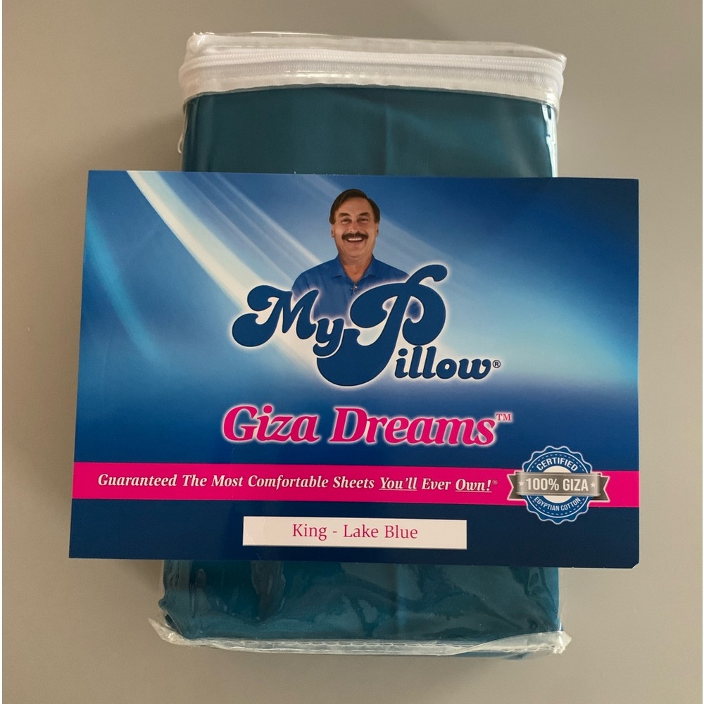 PILLOWCASES King GIZA DREAMS Lake Blue Cotton- New in Package - 21”X 40”